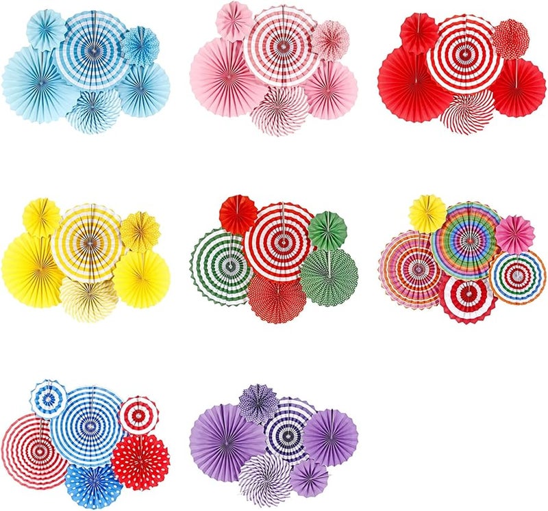 White Paper Lace Fan Flower Set For Wedding Party Decorations Photo Props - Image 3